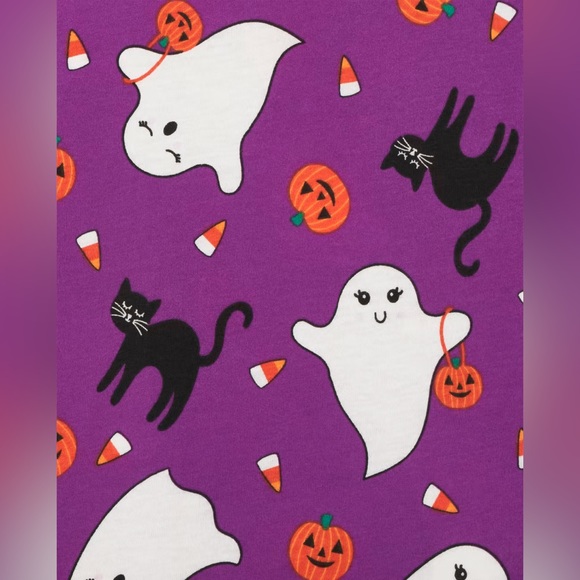 NWT 5T Children’s Place Halloween Purple Ghost Pumpkin Cat Dress in bag - Picture 3 of 4